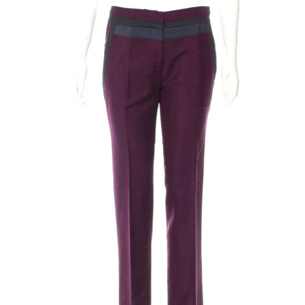 PRADA Mid-Rise eggplant purple black Straight-Leg Pants Size: S US4, IT40